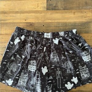 Sundays Black and White Pajama Shorts with Relaxed Fit and Graphic Print